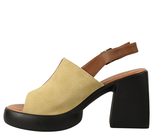 Sandale casual, dama, EPICA, VA60003 bej, piele nabuc, toc